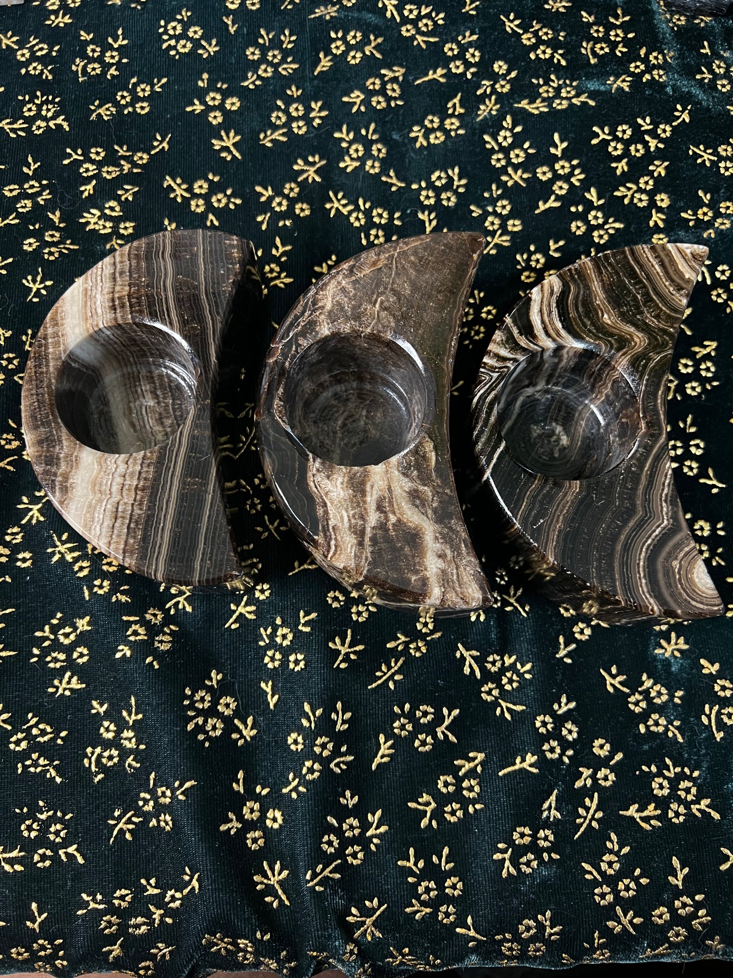 chocolate onyx moon tealight holders