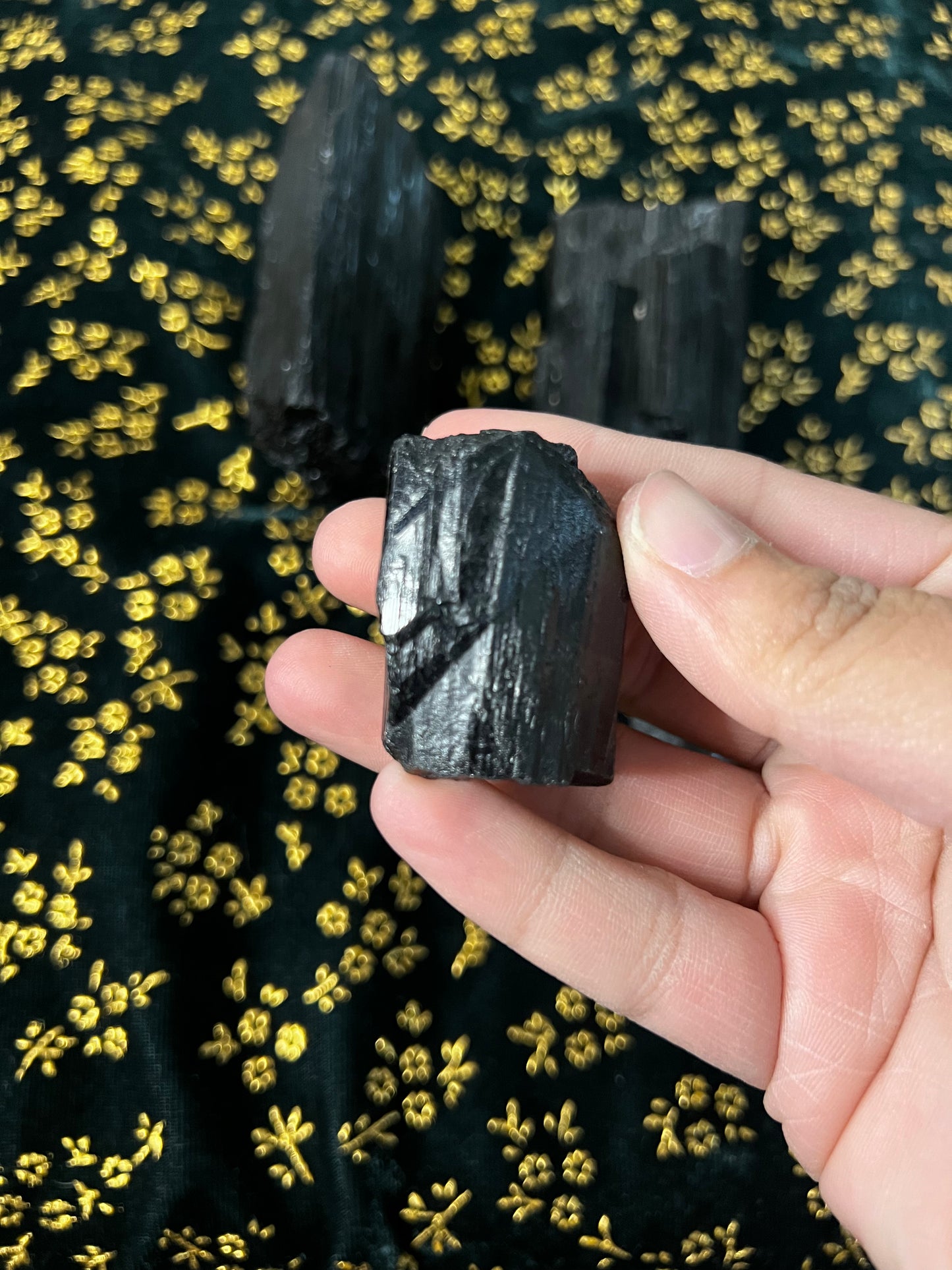 raw black tourmaline chunks
