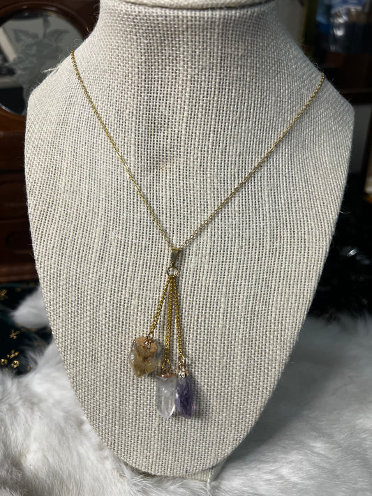 tri crystal necklace