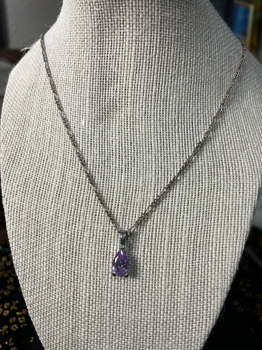 amethyst faceted necklace