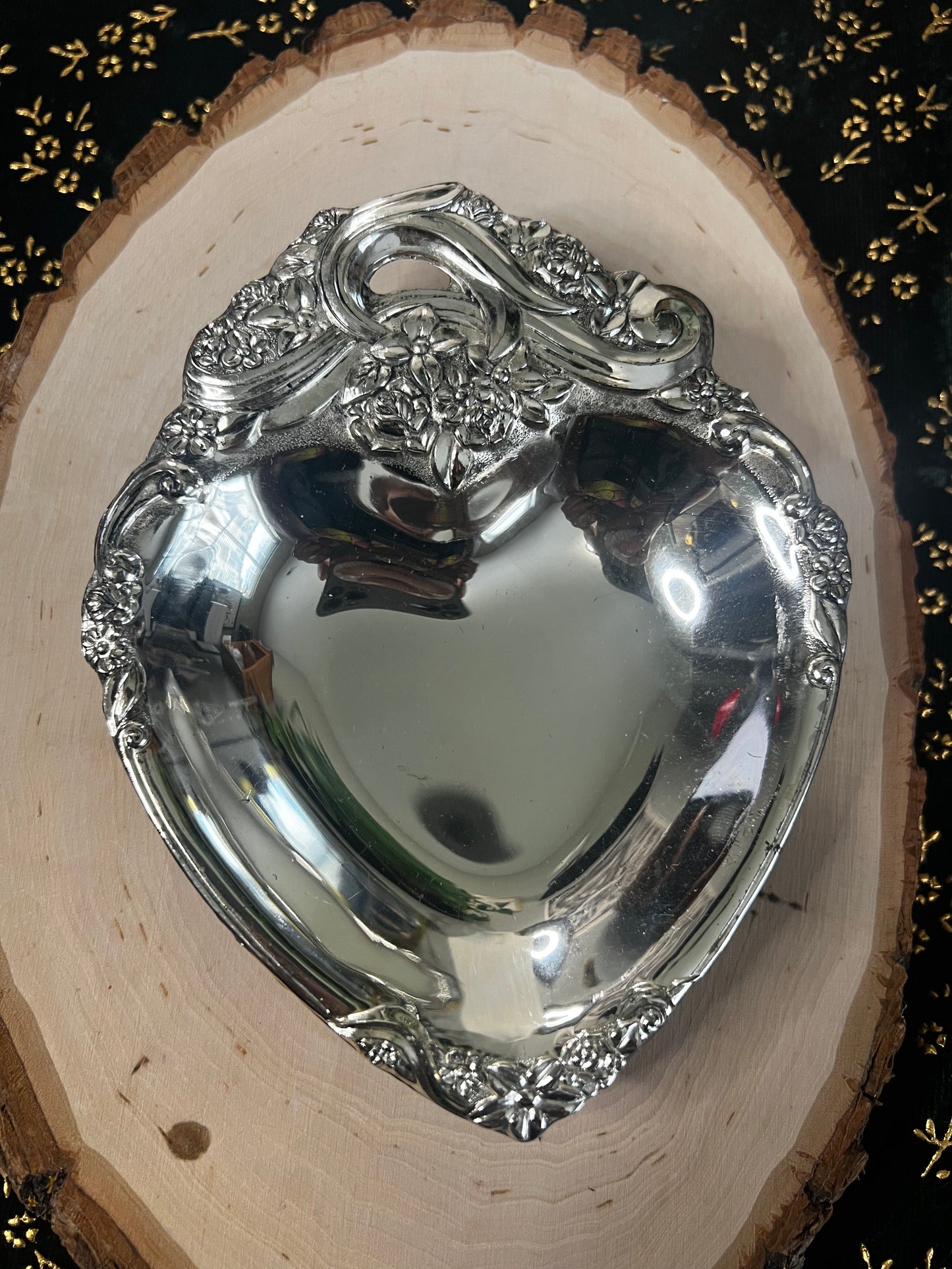 silver heart tray
