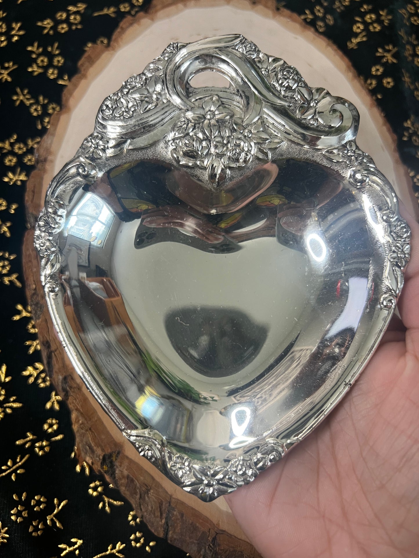 silver heart tray