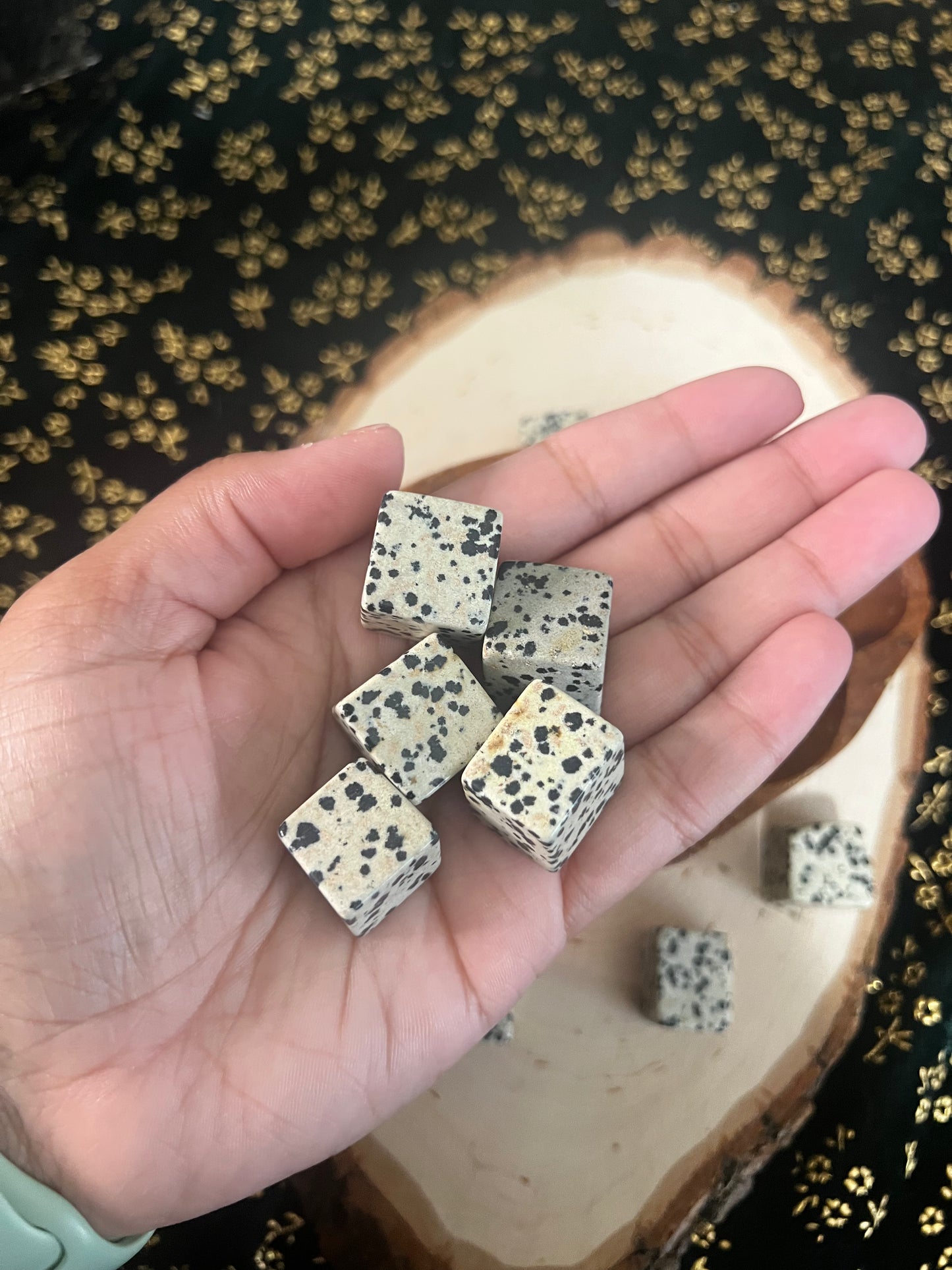 tumbled dalmatian jasper cubes
