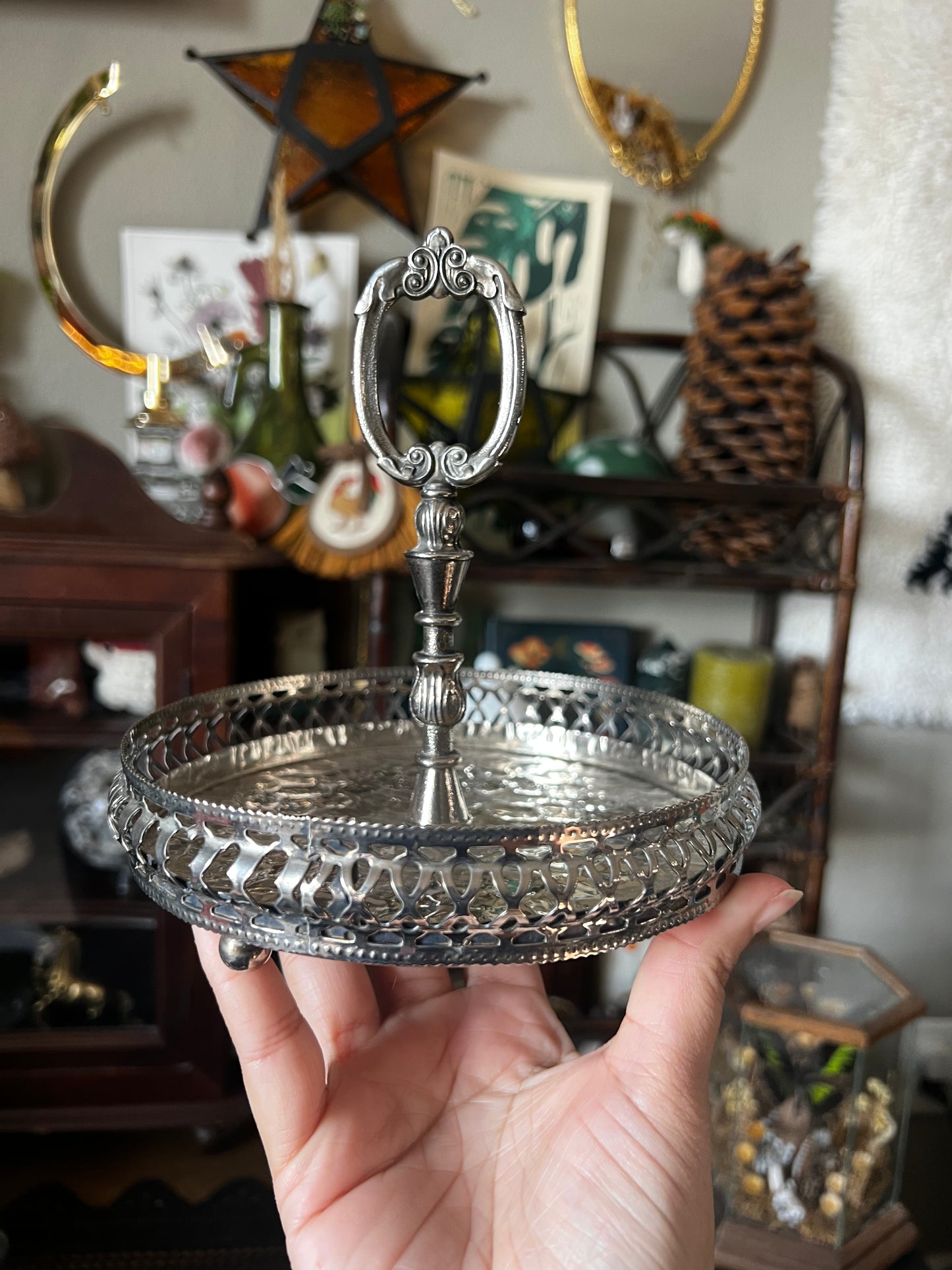 Silver Vanity Tray with Handle