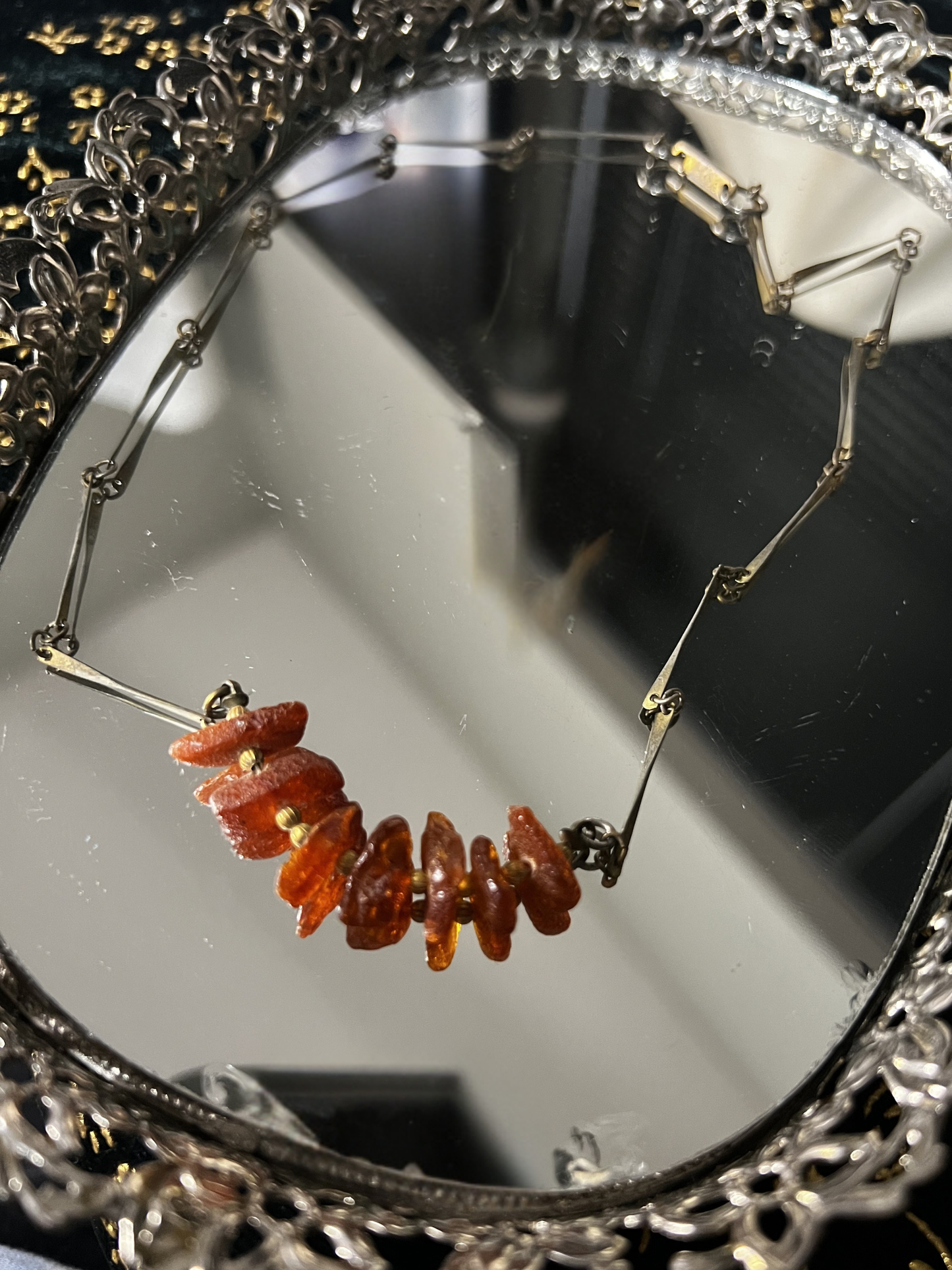 vintage amber hobé necklace