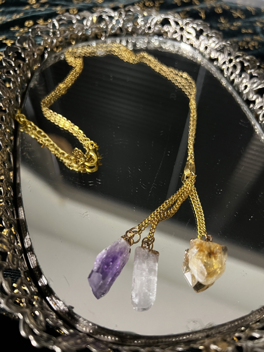 tri crystal necklace