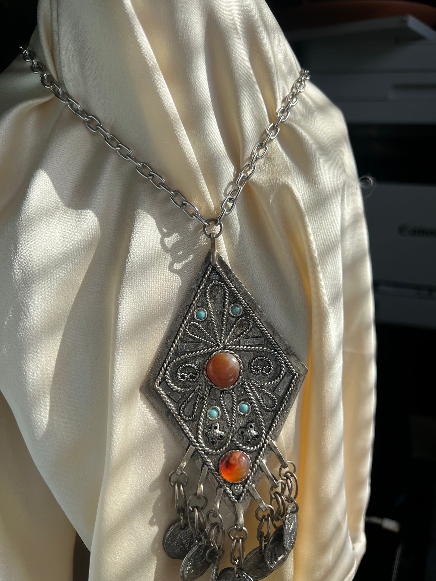 Vintage Carnelian and Turquoise Necklace