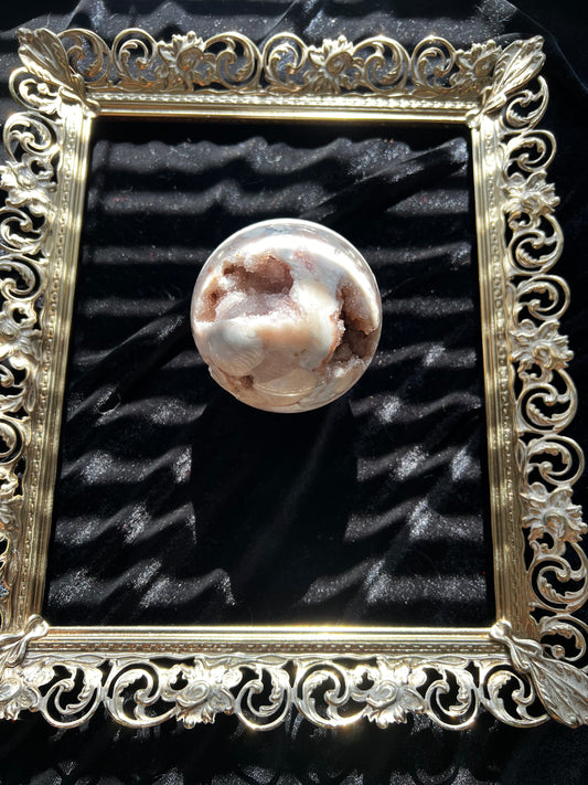Pink Amethyst and Flower Agate Sphere