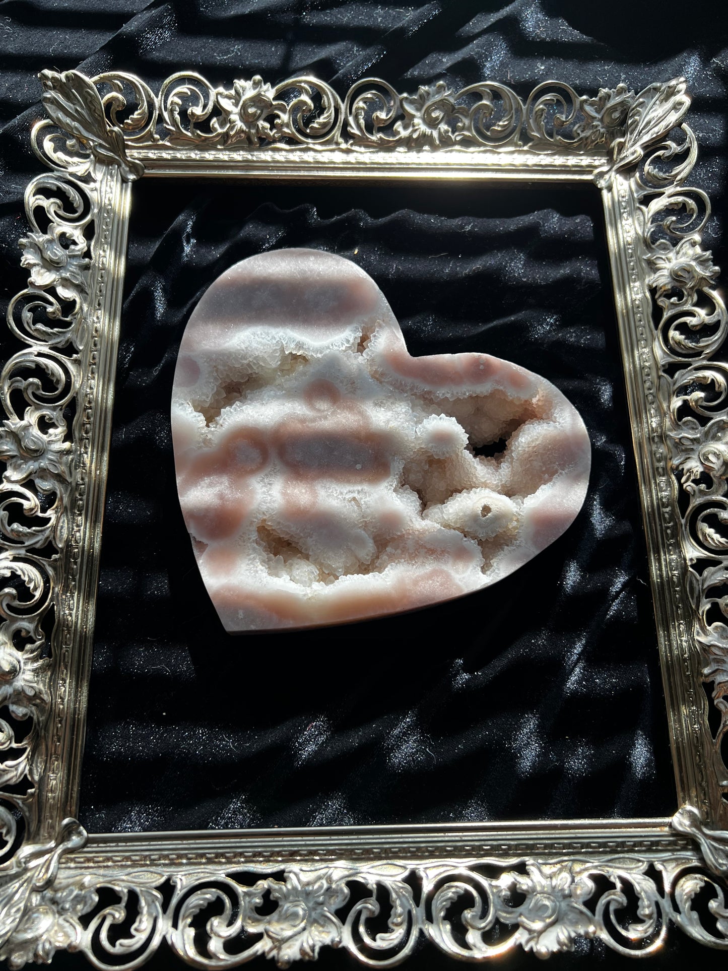 Pink Amethyst Heart on Stand