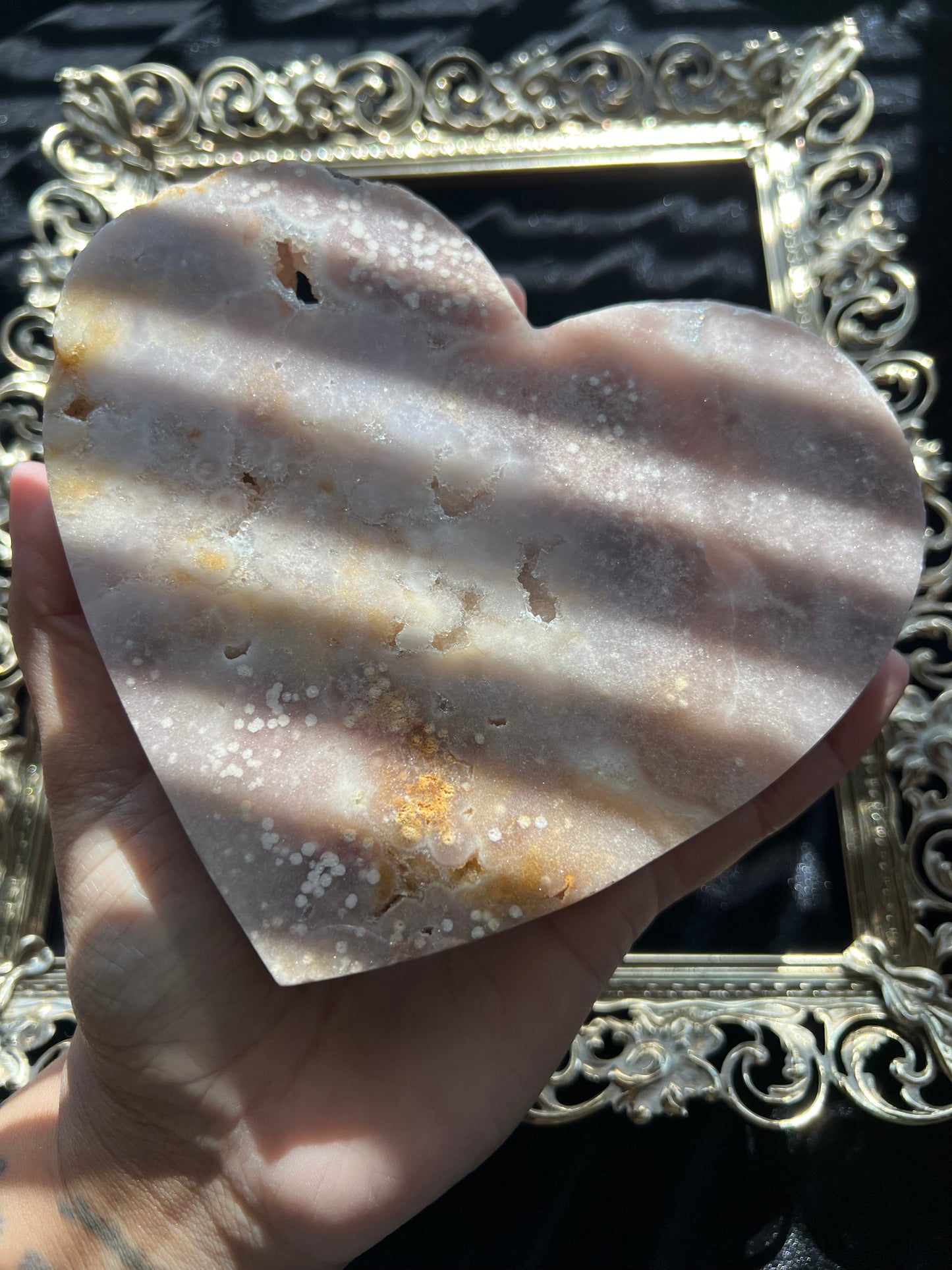 Pink Amethyst Heart on Stand