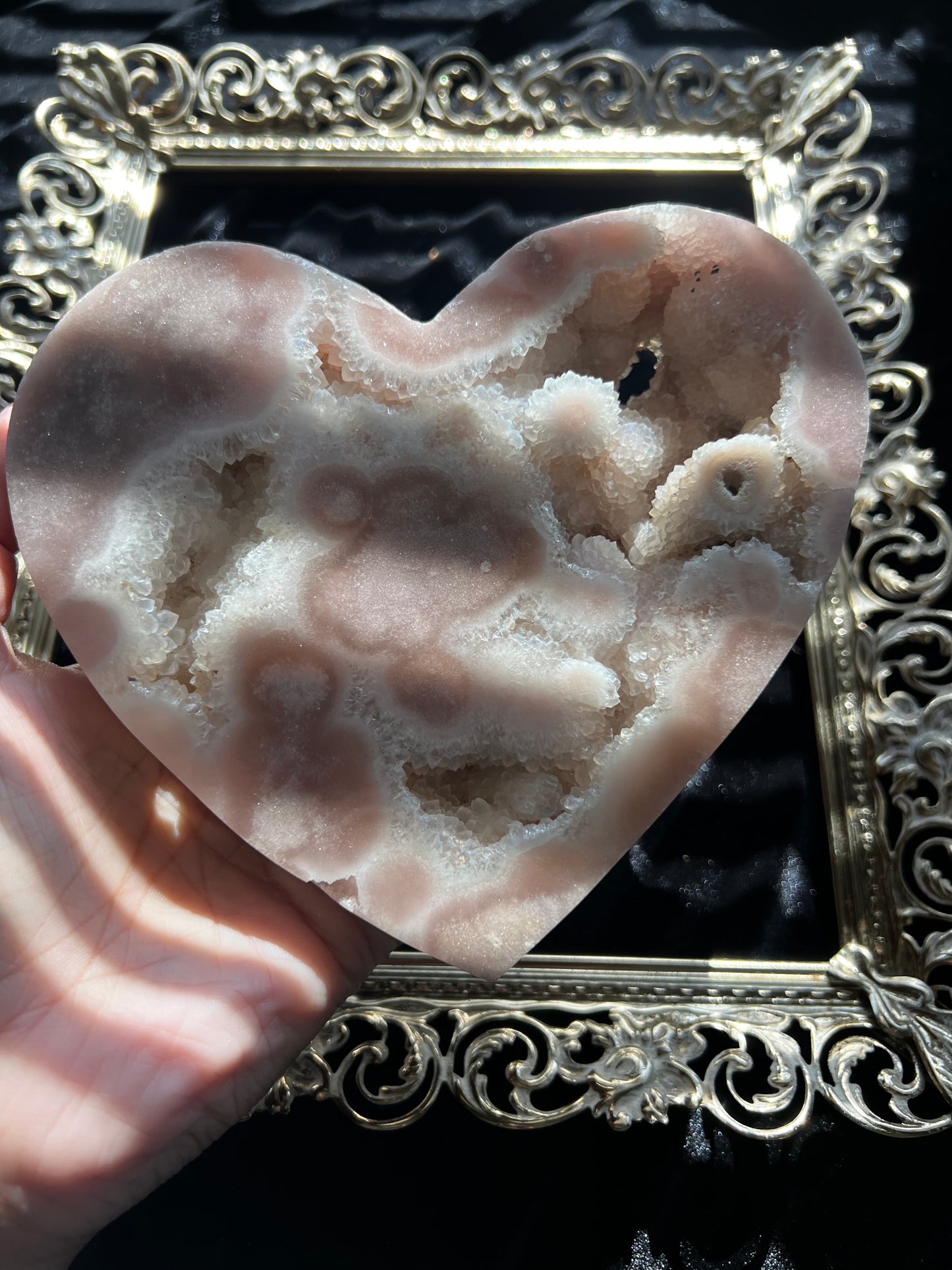 Pink Amethyst Heart on Stand