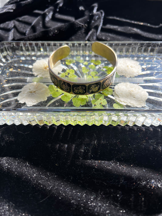 Vintage Brass Zodiac Bracelet
