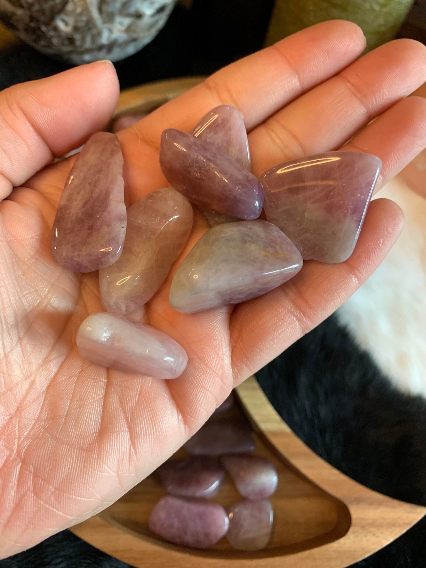 tumbled lavender rose quartz
