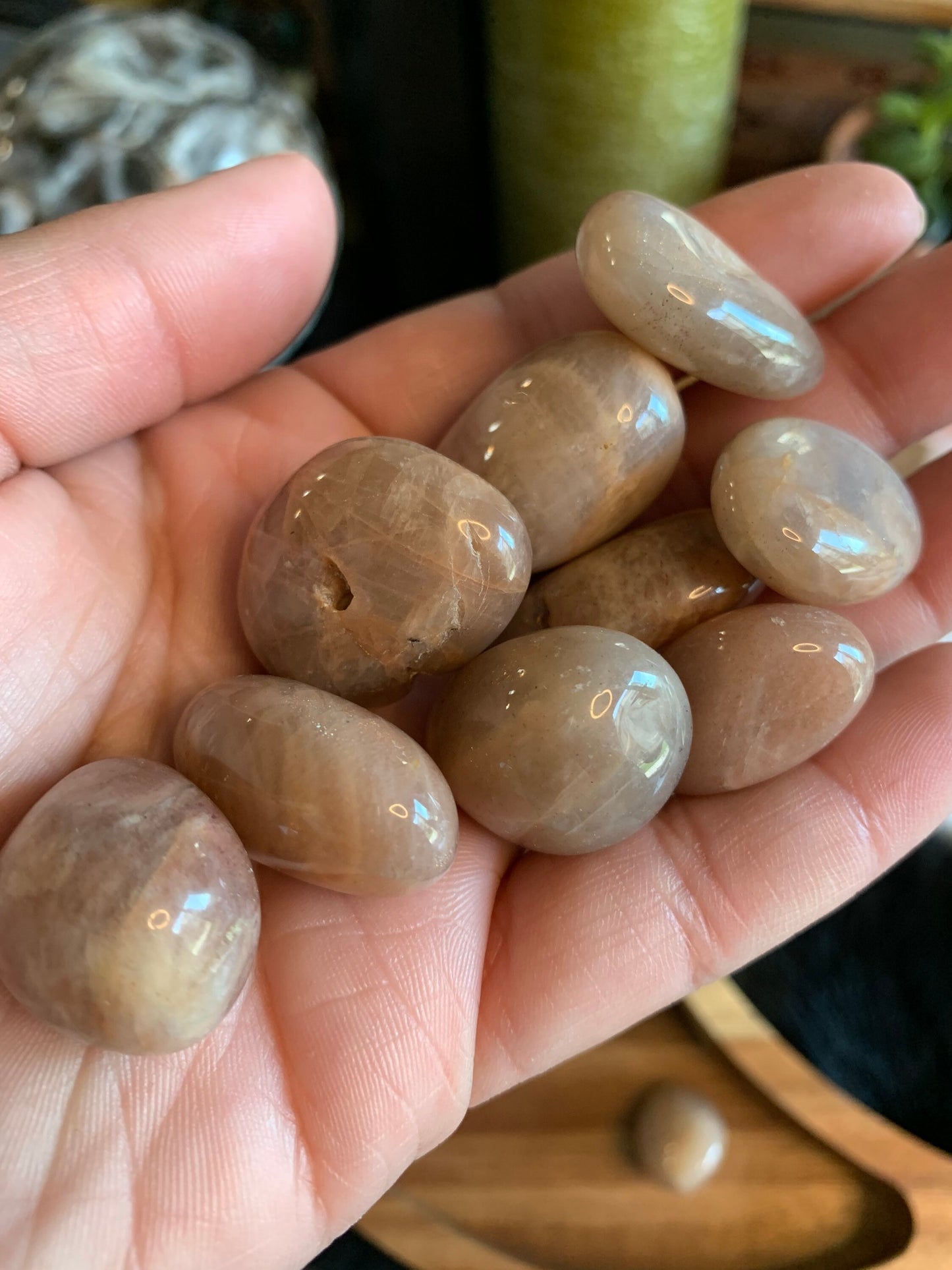 tumbled peach moonstone