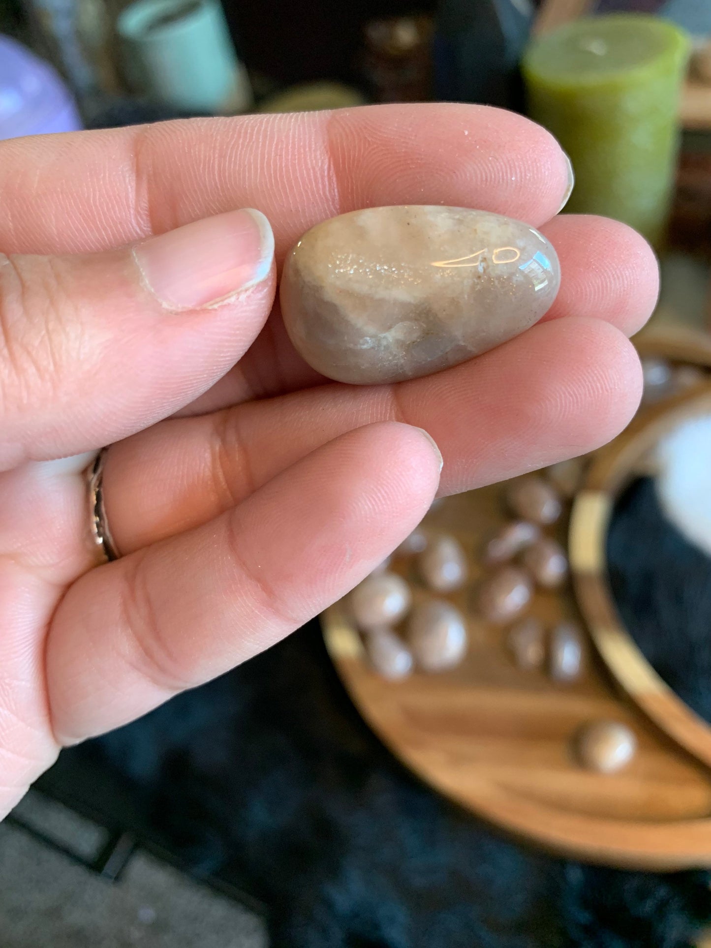 tumbled peach moonstone