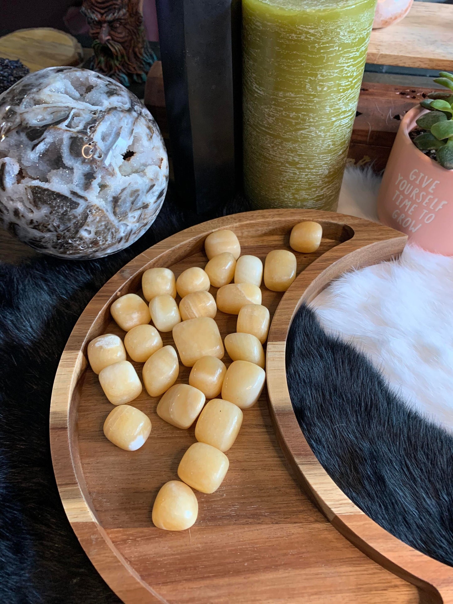 tumbled orange calcite